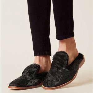 FREE PEOPLE BLACK VELVET ‘Butterfly Effect’ MULE Shoe
